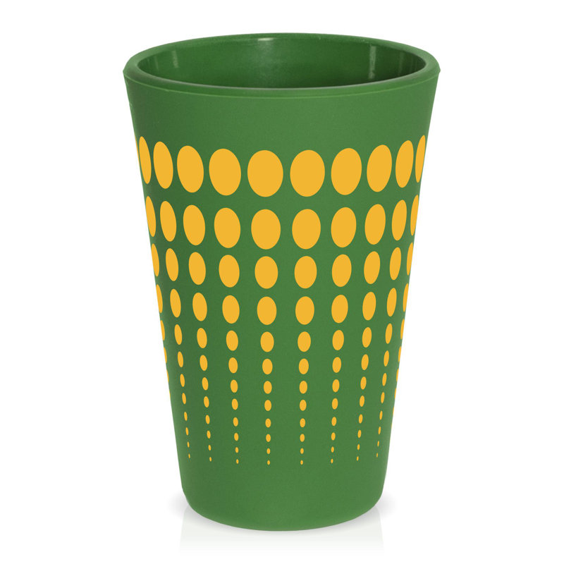 16 oz. Drinking Glass, Dark Green / Yellow