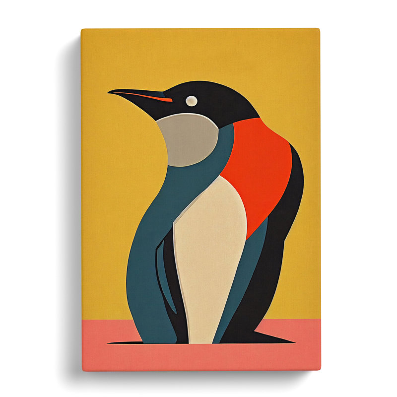 Penguin Abstract No.3 - Wall Art, Wrapped Canvas, 76cm H x 50cm W, No Matte