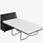 Lit simple avec repose-pieds pliant avec matelas et lit d'invité convertible noir-800891603