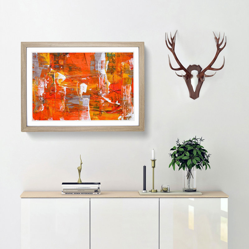 Abstract Art Painting Vol.252 by S.Johnson - Picture Frame Painting Print, Oak Framed, 36cm H x 48cm W x 2cm D