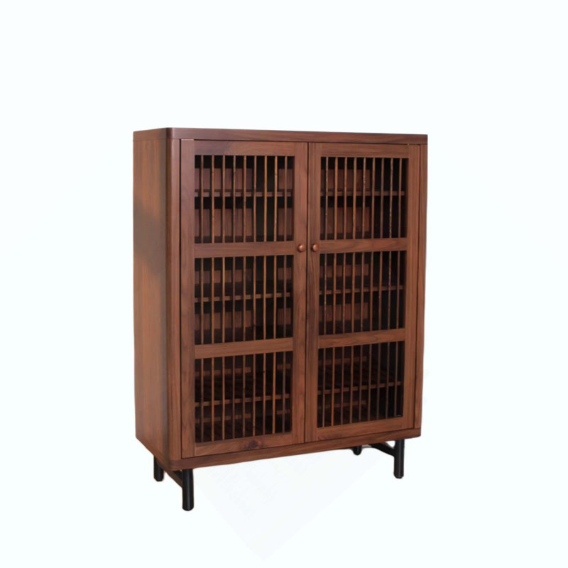 Armoire à chaussures à 6 niveaux avec portes à persiennes, organisateur de porte d'entrée réglable avec façade à volets, étagère à chaussures moderne en bois aggloméré avec pieds en métal pour le couloir, le salon et le rangement des placards