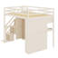 Lit mezzanine peu encombrant avec armoire intégrée, bureau, tablettes et éclairage-414784372