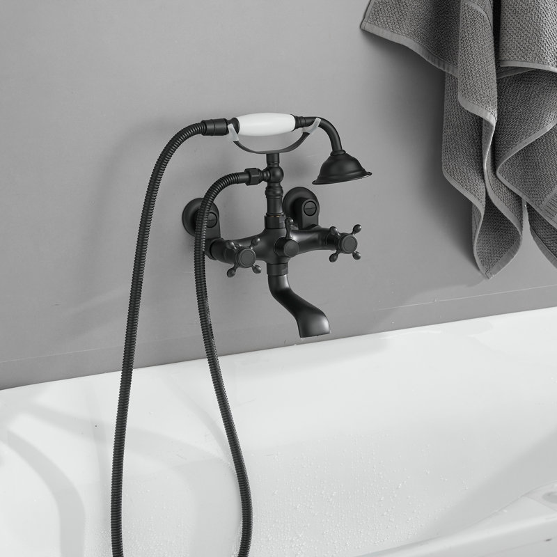 Bec de baignoire mural, Noir mat