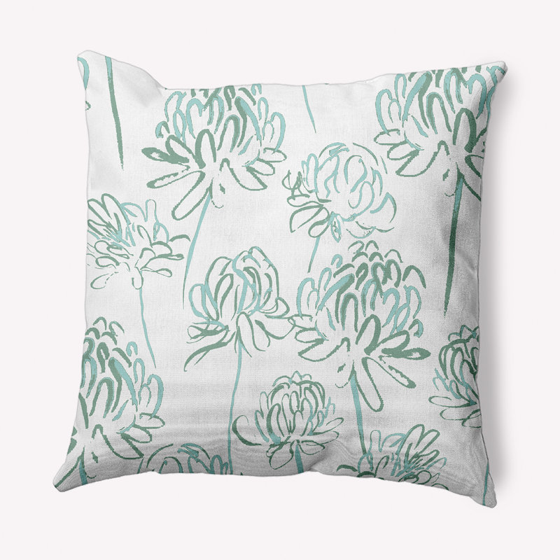  Housse et insert de coussin extérieur d'extérieur, 20 po X 20 po, Vert, Floral 1
