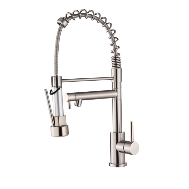 Robinet de cuisine polyvalent à bec rétractable en acier inoxydable de style élégant pour usage résidentiel et commercial
