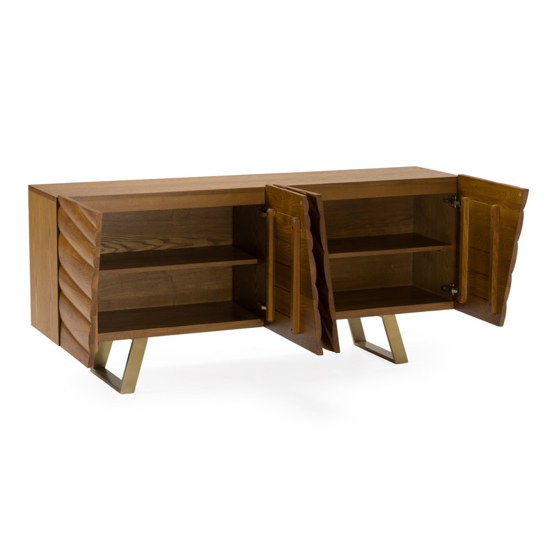 Buffet Alaia, Brun clair / or brossé