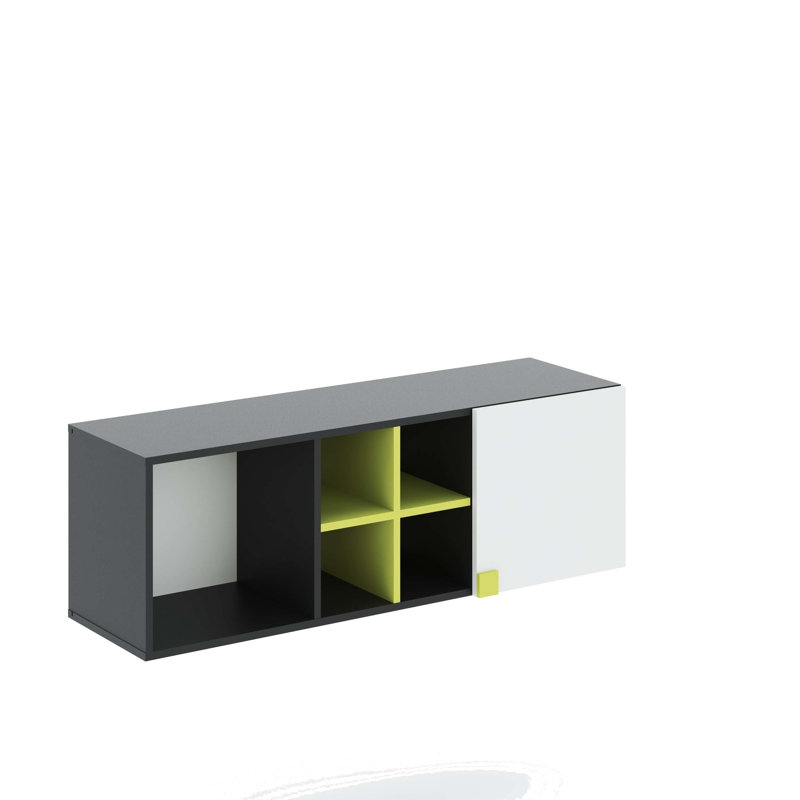 Laileigh Bookcase, White/Anthracite/Green