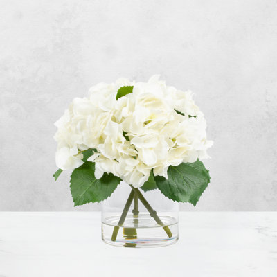 Silk Hydrangea Centerpiece Arrangement in Vase