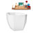 63" Streamline Soaking Glossy White Freestanding Tub and Tray With Internal Drain-101412808