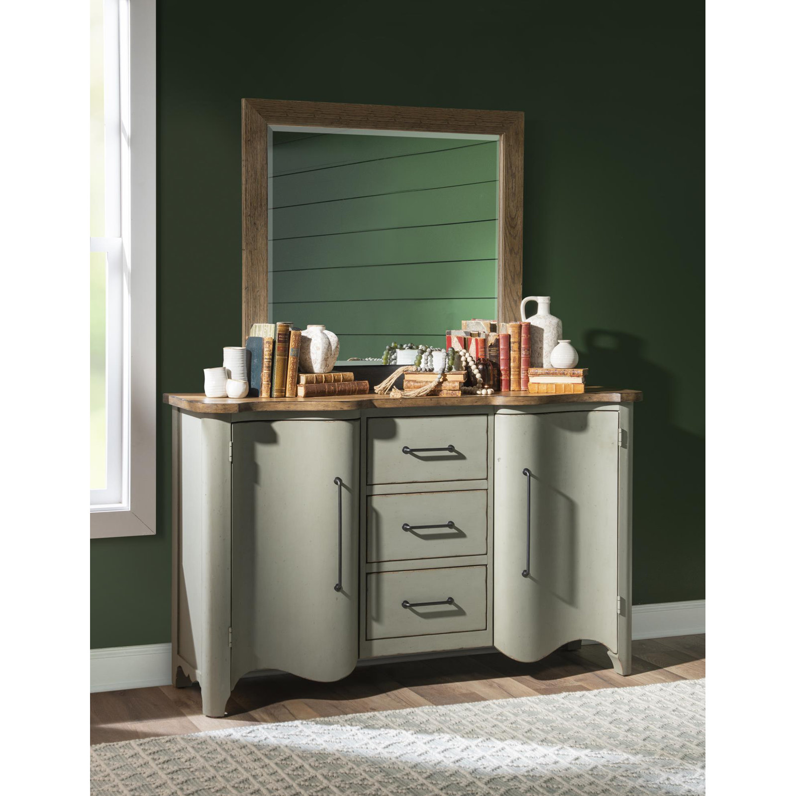 Country Living Rectangular Mirror, Brown