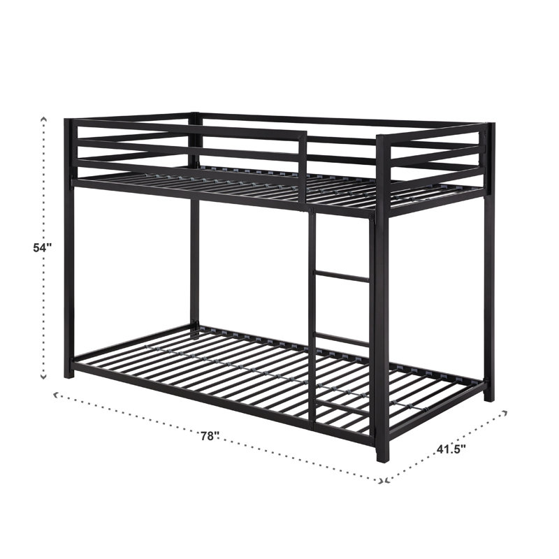 Kutcher Iron Standard Bunk Bed by Isabelle & Max™, Black