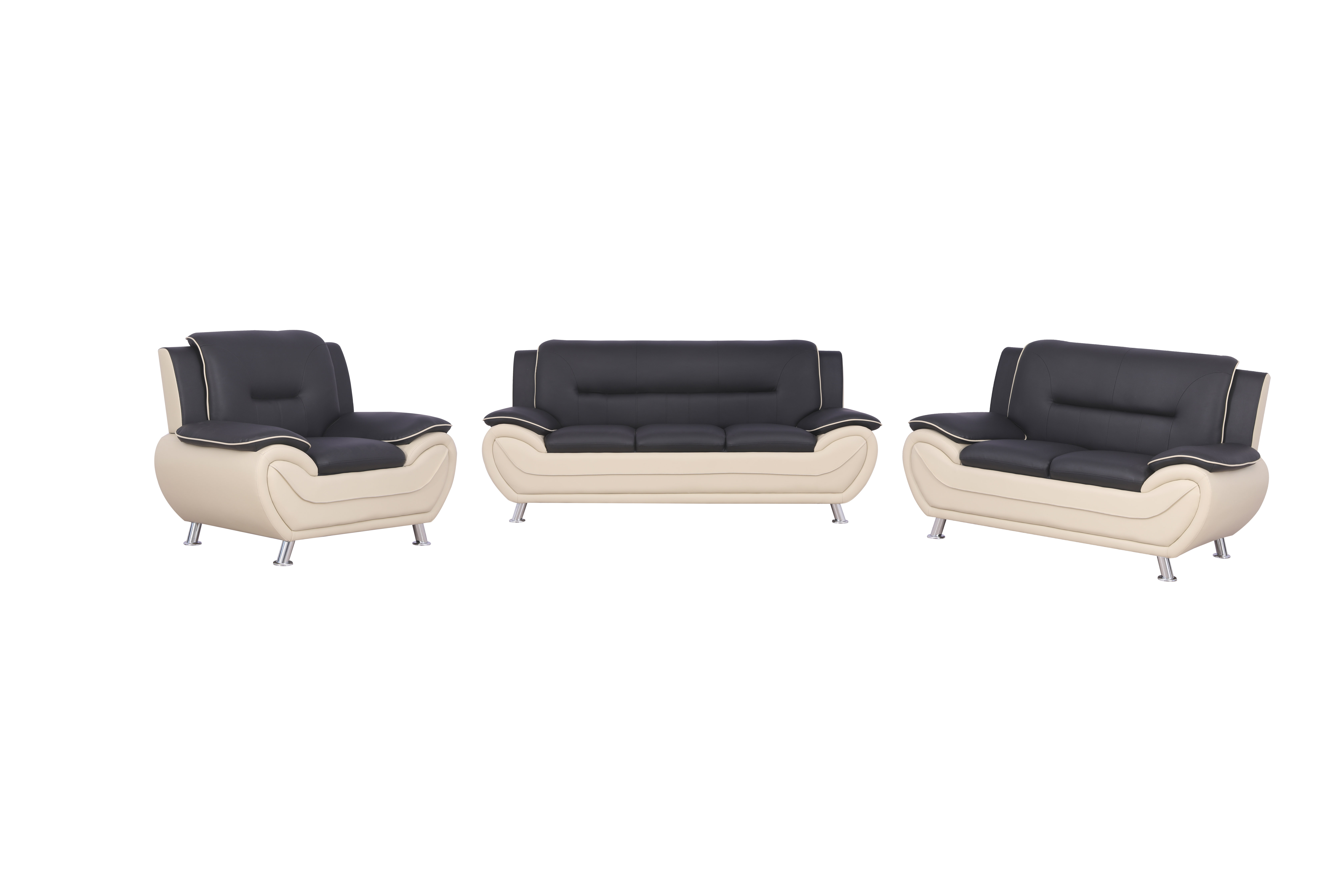 Ivy Bronx Sofa ;Loveseat;Chair,High Quality Faux Leather Living Room ...