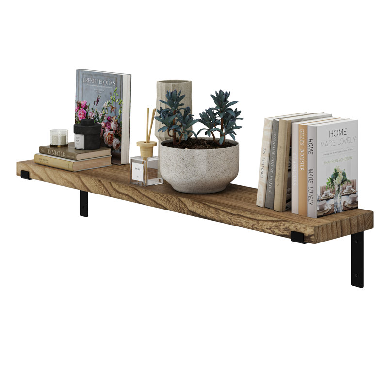 Hanging Shelf For Wall, Floating Wall Bookhelf, Decorative Shelf, Living Room And Office Decor, Rustic, 1pc, 7.5" H x 48" W