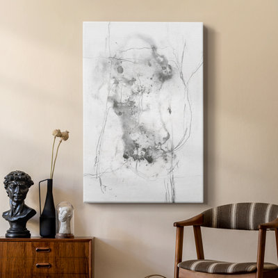Graphite Abstract IV -Custom Wrapped Gallery Cavas