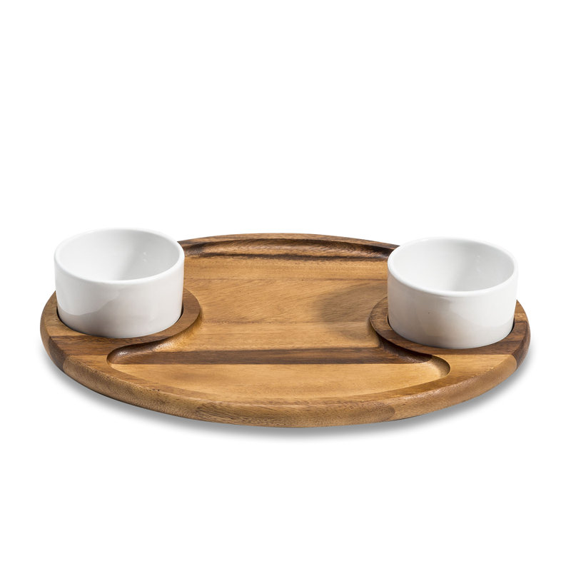 Charcuterie Board with 2 Ceramics