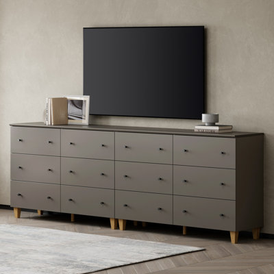 2-In-1 TV Dresser With 12 Drawers For 100+ Inches Tvs, Entertainment Center For Living Room Bedroom -  Latitude Run®, 0832343163514B0CA4A8200B8D9C6464