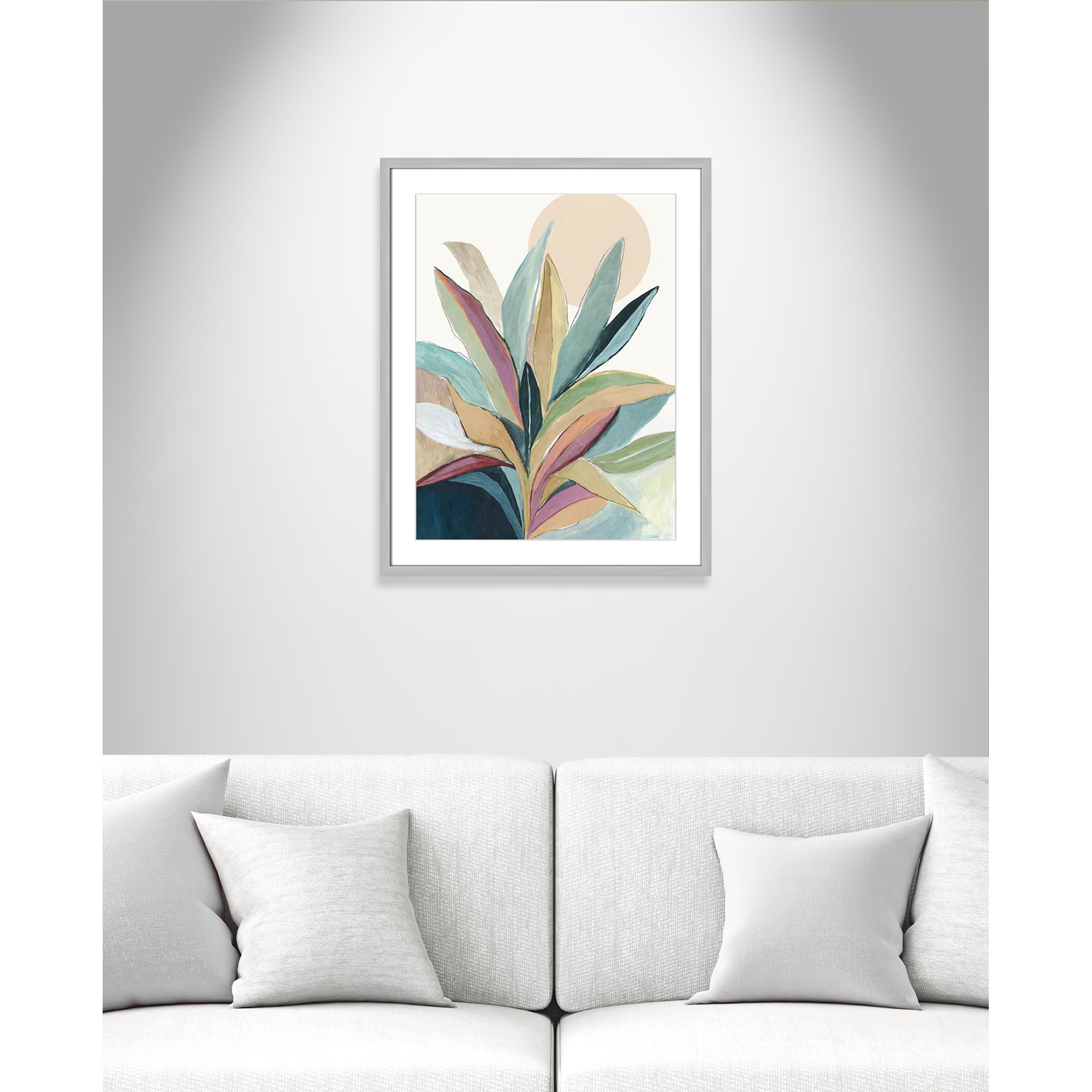 Sherbrooke Sunny Bright Leaves I by Asia Jensen Print, Silver Single Picture Frame, Yes, 29.5" H x 23.5" W x 2" D
