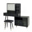 Modern Makeup Vanity Desk With Mirror, Lights, And Retractable Table, Compact Set With Drawers, Cabinet, And Power Outlet For Bedroom-223178402