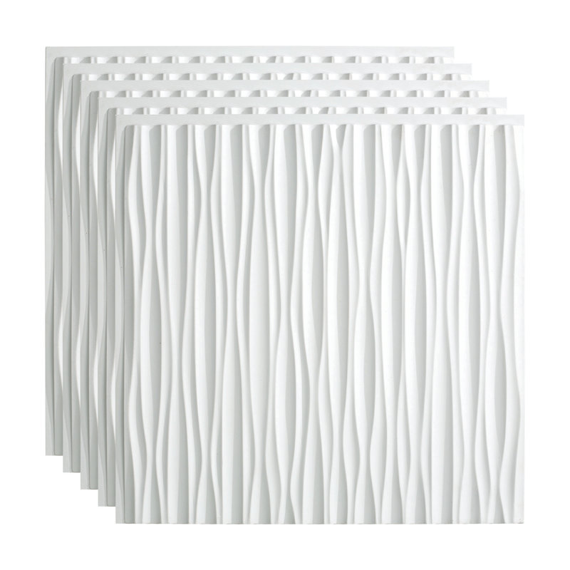 23 in. L x 23 in. W Embossed Vinyl Glue Up Ceiling Tile Ceiling Tile In, Gloss White