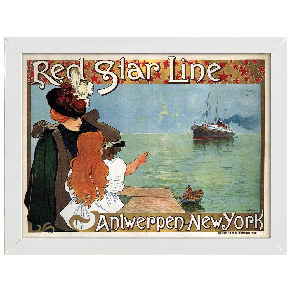 Leinwandbild Vintage Advertising Poster Red Star Line