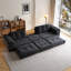 Canapé modulaire en forme de L avec repose-pieds - canapé-lit en velours côtelé à assise profonde, conception en mousse tout nuage (sans assemblage), housses amovibles lavables, noir-1002734730