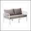 Ensemble de conversation de patio 3 pièces avec table basse carrée, coussins épais et imperméables pour une assise extérieure confortable