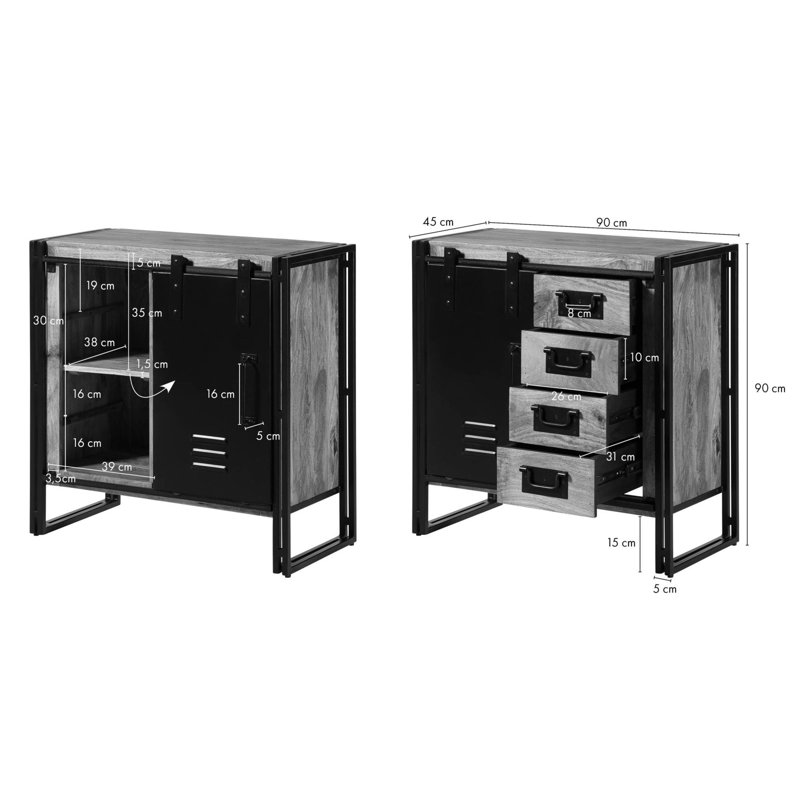 BLACKBURN 90cm W 4 - Drawer Chest of Drawers