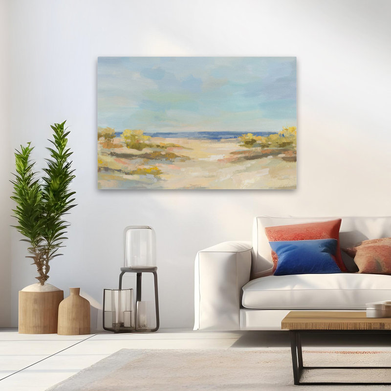 Sunshine Dunes - plage, chemin, bleu, brosse, H 48 po x l 32 po