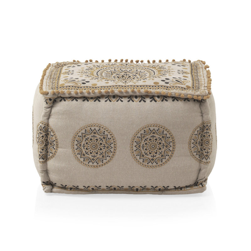 Cassundra 45cm Wide Rectangle Geometric Pouffe Ottoman