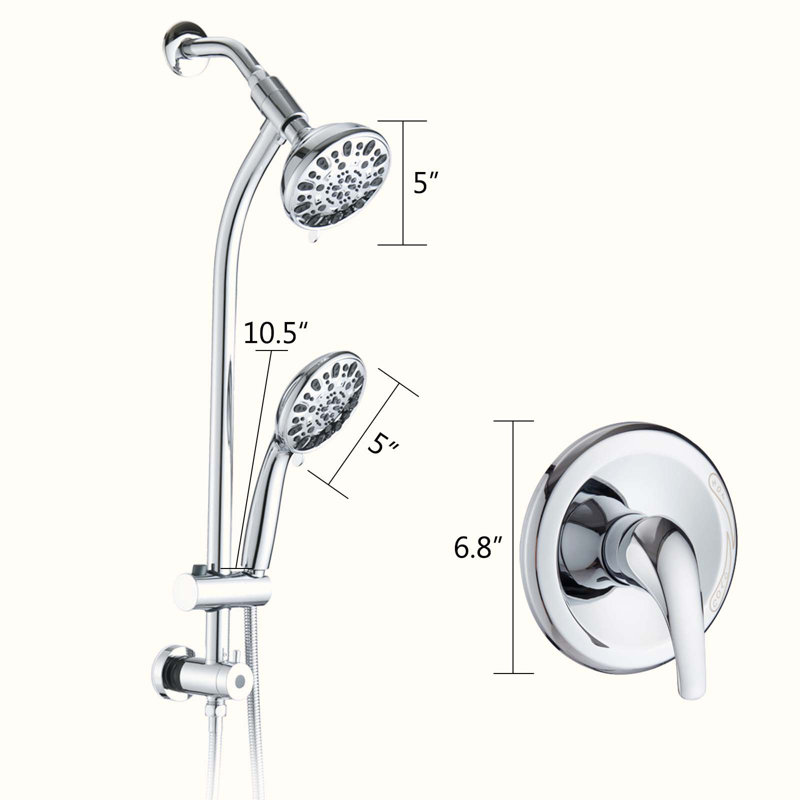 Système de douche complet avec valve brute, Chrome