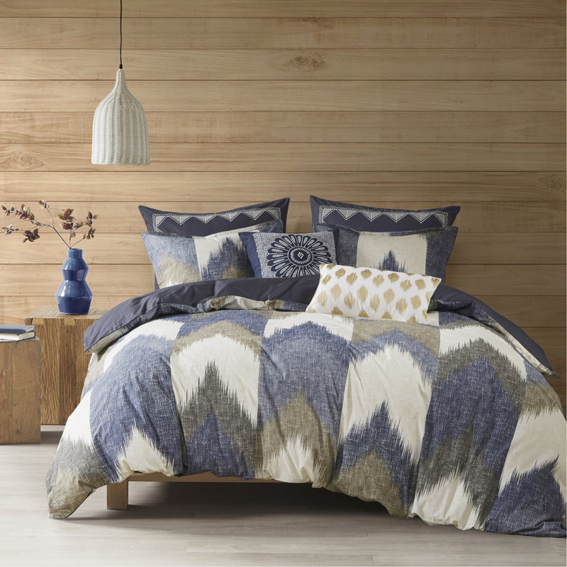 Housse de couette pour très grand / très grand lit, Housse de couette très grand et 2 taies, Marine