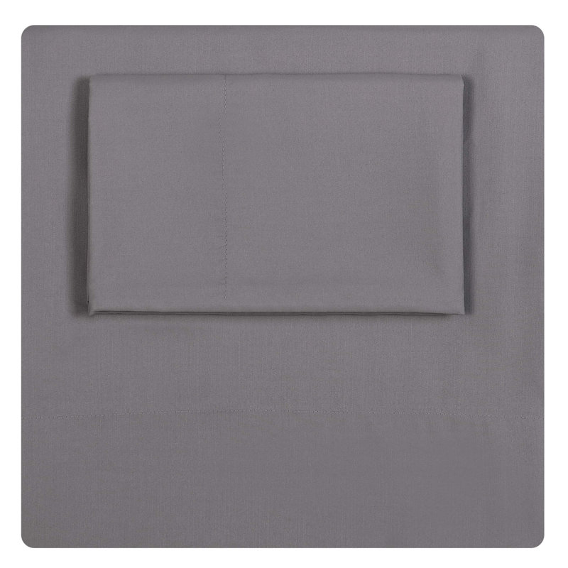 Everyday Microfiber Standard Solid Colour Sheet Set, Grey, Twin Sheet Set comes with one Pillowcases