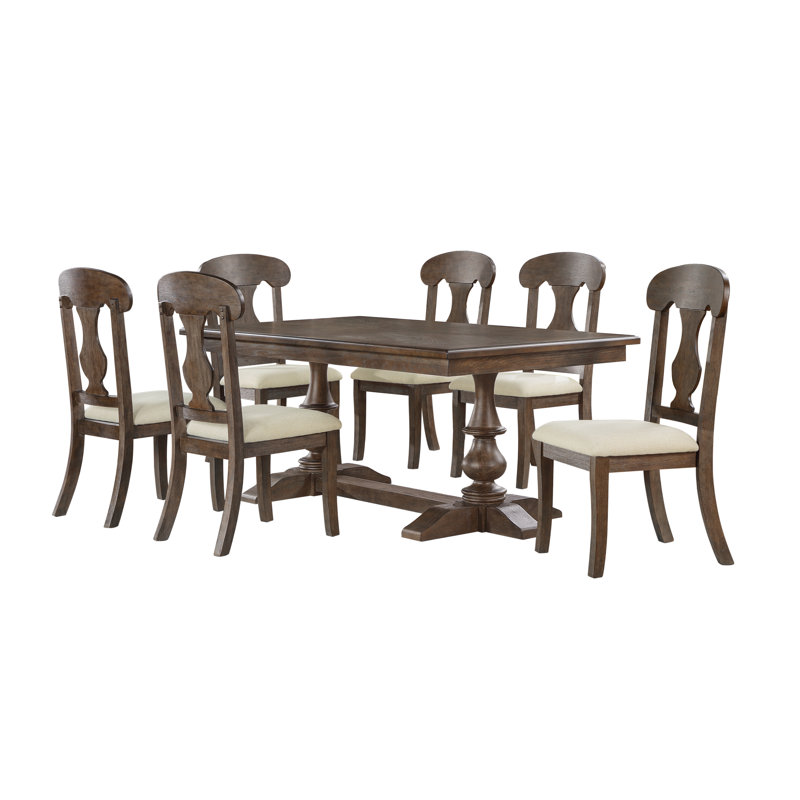 Candence Double Pedestal Dining Set, 7
