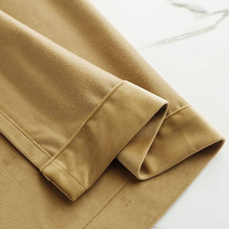 Room Darkening Curtain Pair, 52" W x 63" L, Yellow Brass