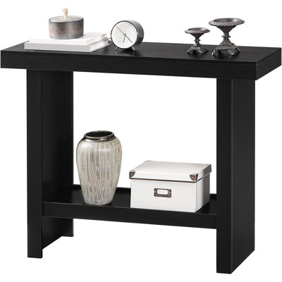 Modern Console Table with Storage, Rectangular Entryway Sofa Table, Hallway and Foyer Table, Black