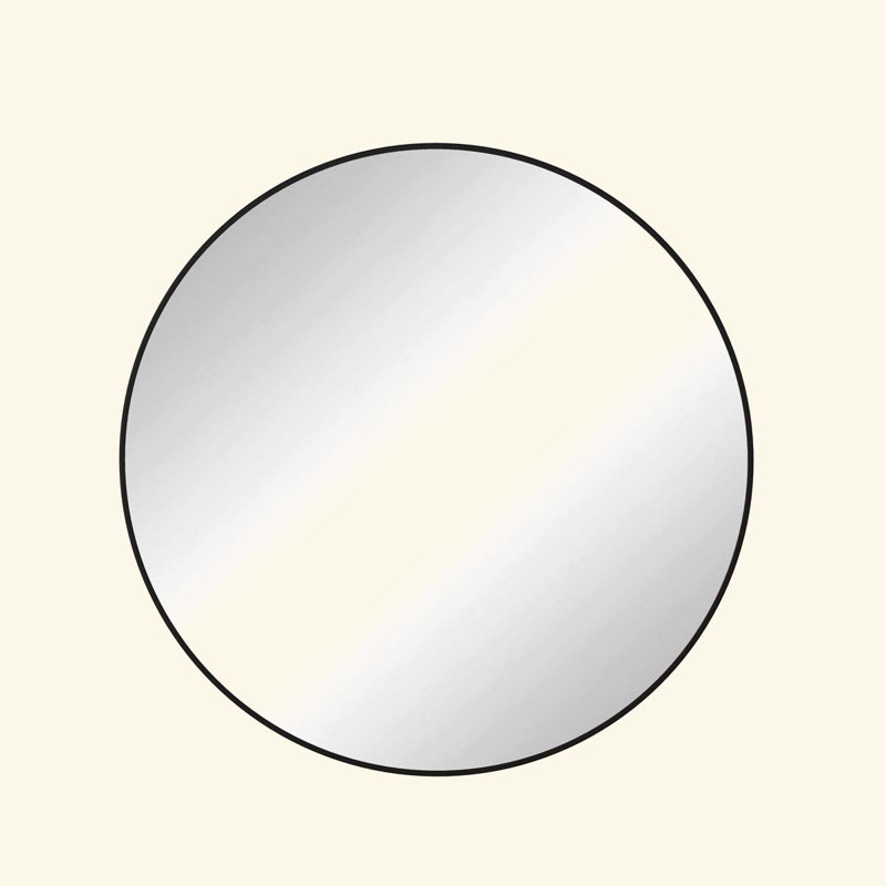 Metal Wall Mirror, 27.95" x 27.95", Black