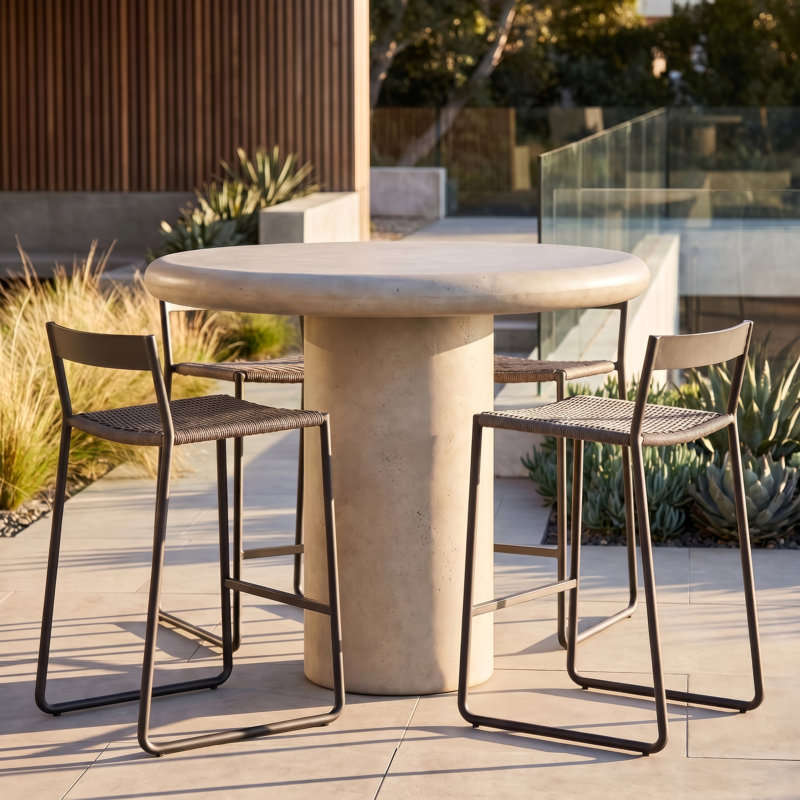 Arlo Concrete Dining Table (Dining, Counter and Bar Height) Dark Grey, 48", Dining Height, Dining Height, 47"