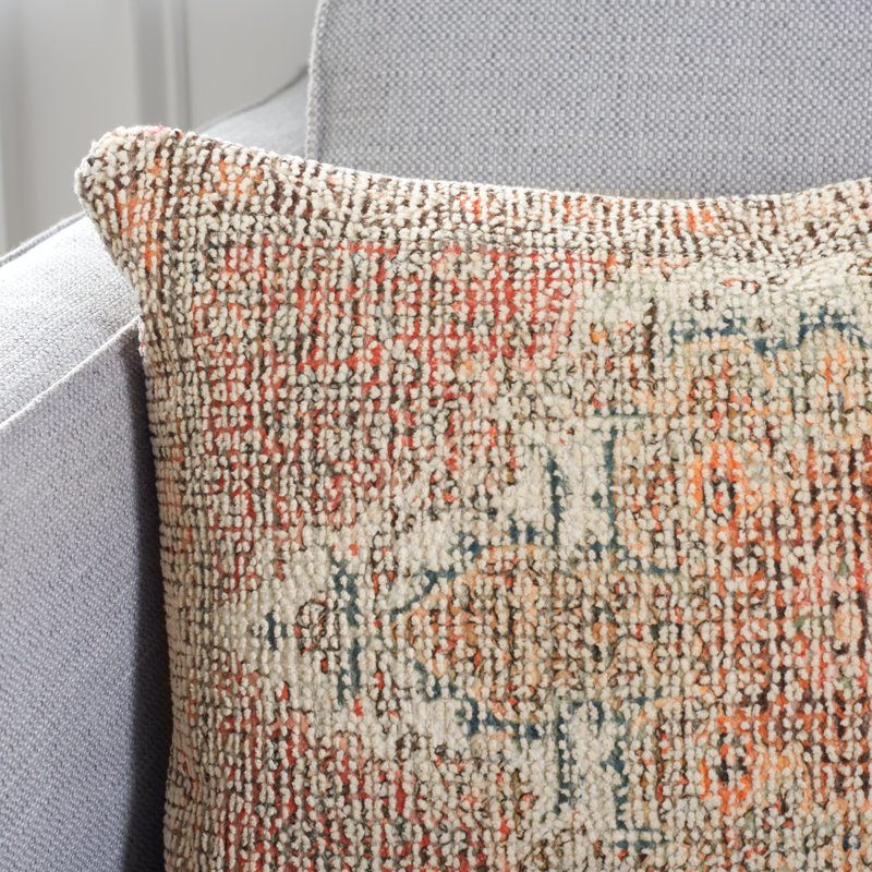 Ara 16 x 22 Inch Rust Cotton & Polyester Lumbar Pillow