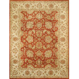 Agra Oriental Hand-Knotted Wool Red/Brown Area Rug