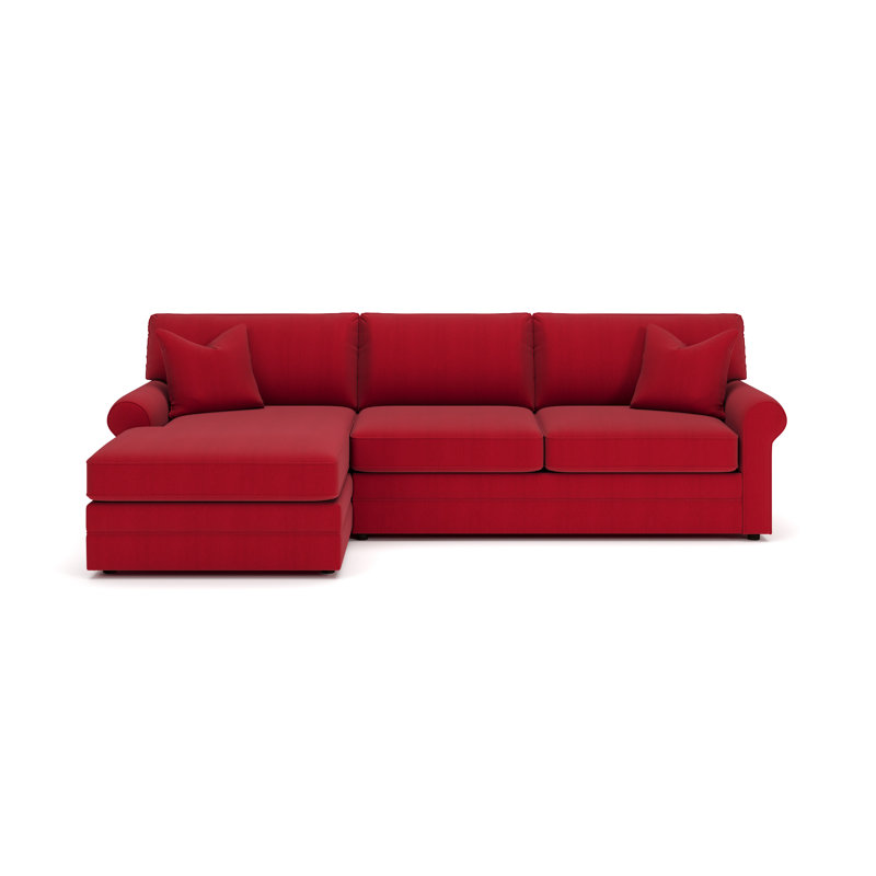 Charlie 2-Piece Sofa With Chaise Sectional, Cruise Adrift, Bayou Flame