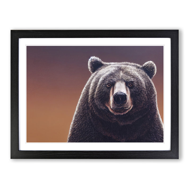 Stimulating Bear - Framed Print, Black, 46cm H x 64cm W x 2cm D
