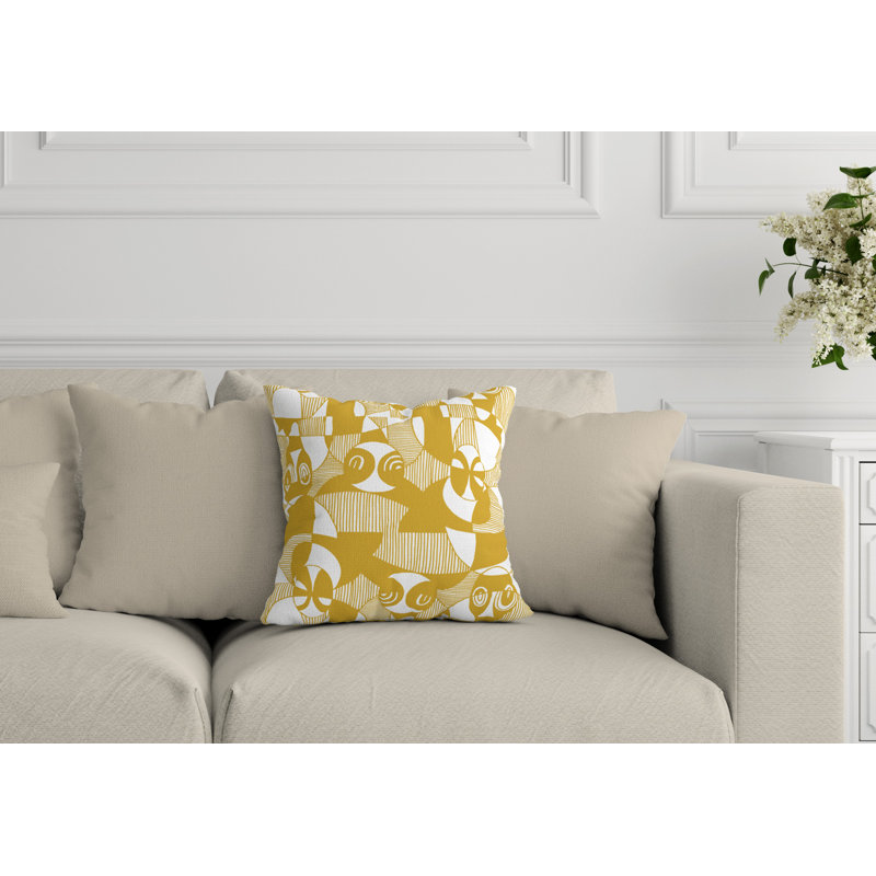 Housse et insert de coussin extérieur d'extérieur, L 15 po x H 15 po, Jaune