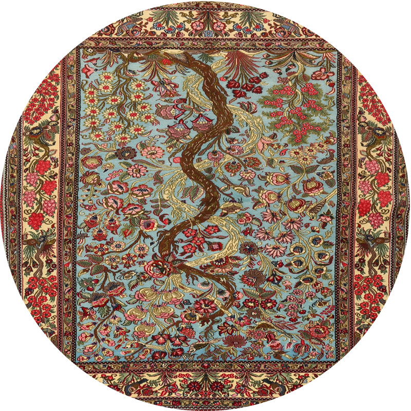 Cevat Floral Indoor Rug, Round 6'