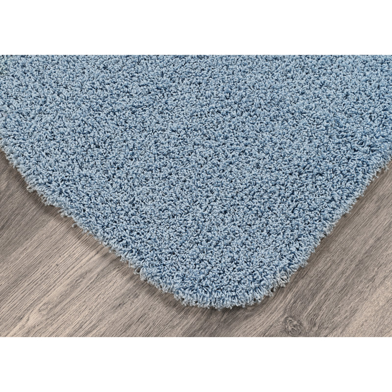 Tapis pour salle de bain en nylon avec envers antidérapant Frechette, Tapis de couloir 22 po x 60 po, Bleu bassin