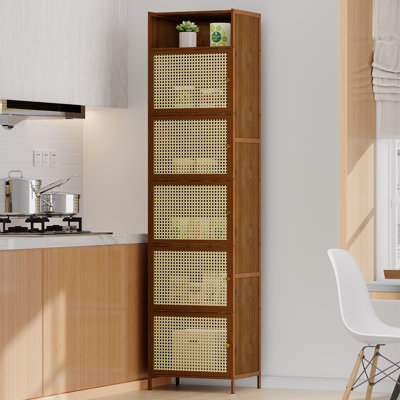 170 cm H x 43 cm W Bamboo / Rattan Bookcase