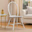 Ensemble de 2 chaises d'appoint Soa, dossier Windsor courbé, bois blanc