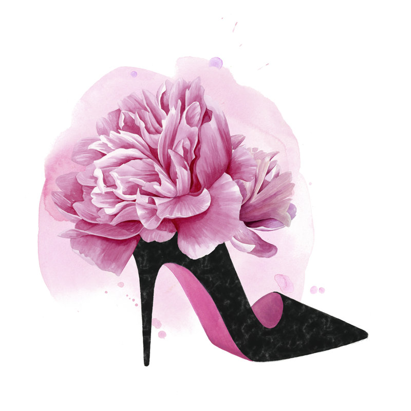 Flower Heel II, H 12 po x l 12 po