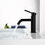 Robinet de lavabo de salle de bain à poignée simple 7,3 "H noir mat-62859298-134231768