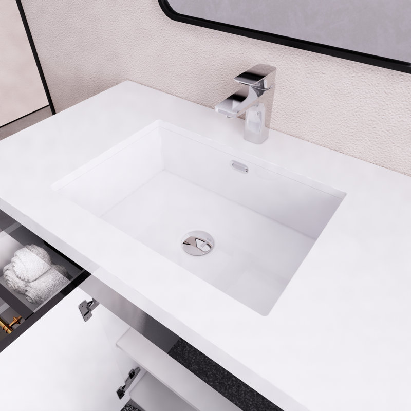 Ensemble de meuble-lavabo simple 36 po Maplesville, Noir lustré