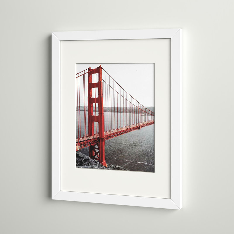 Cadre photo simple en bois mat Dreketi, Blanc, 11 po x 14 po emmêlé à 8 po x 10 po